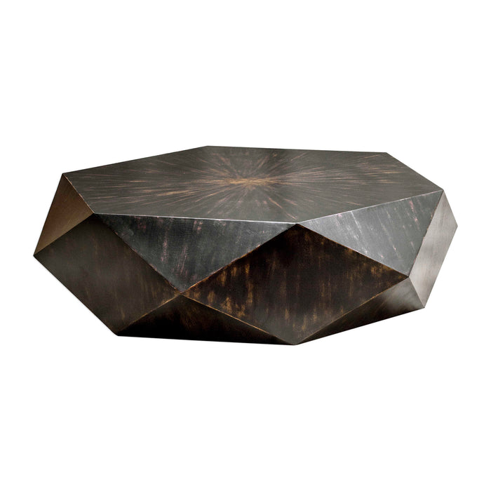 Volker Coffee Table Mango Veneer w/Worn Black Rubbed-Furniture-Uttermost-Lighting Design Store