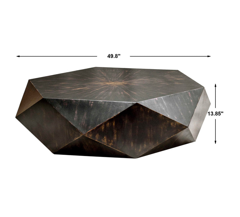 Volker Coffee Table Mango Veneer w/Worn Black Rubbed-Furniture-Uttermost-Lighting Design Store