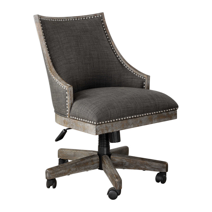 Aidrian Desk Chair Polished Nickel-Furniture-Uttermost-Lighting Design Store