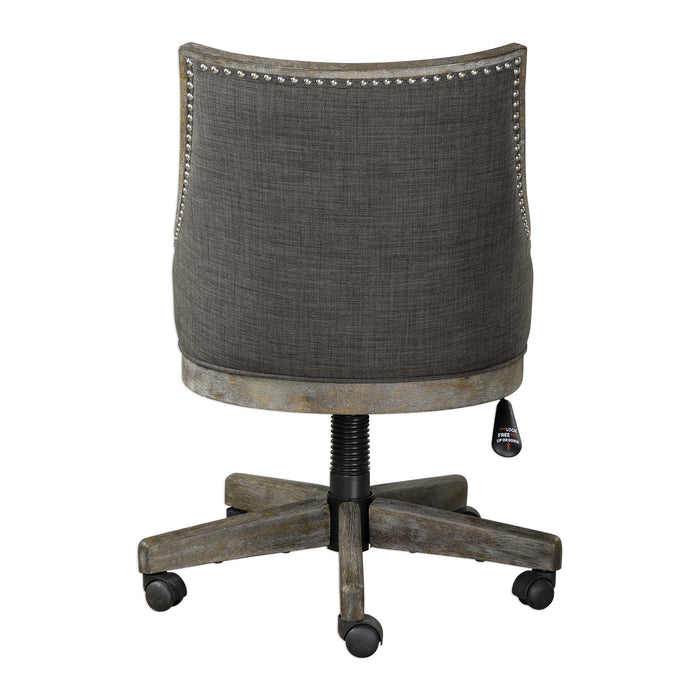 Aidrian Desk Chair Polished Nickel-Furniture-Uttermost-Lighting Design Store