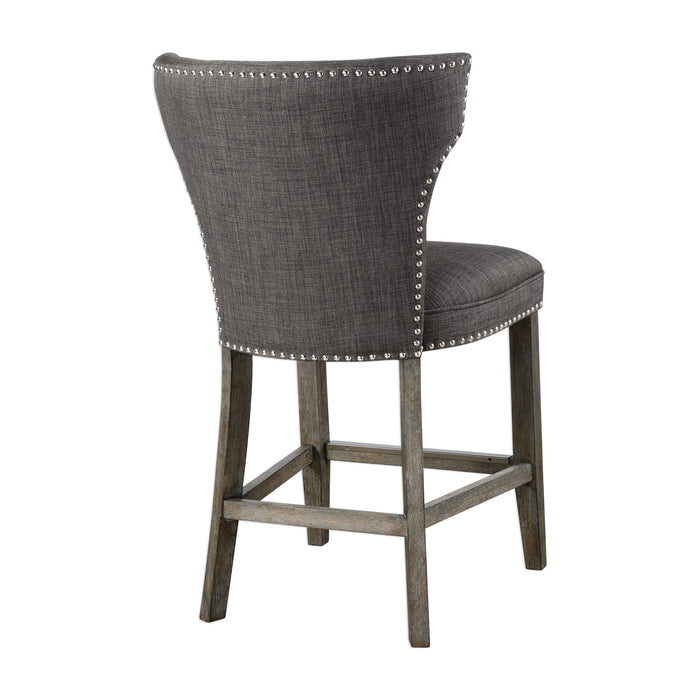 Arnaud Counter Stool Polished Nickel-Furniture-Uttermost-Lighting Design Store