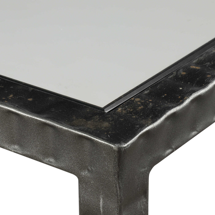 Leo Console Table Aged Gunmetal-Furniture-Uttermost-Lighting Design Store