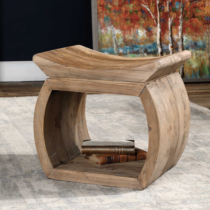 Connor Accent Stool Solid Wood-Furniture-Uttermost-Lighting Design Store