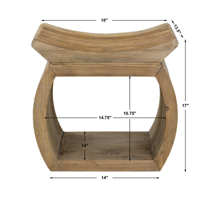 Connor Accent Stool Solid Wood-Furniture-Uttermost-Lighting Design Store