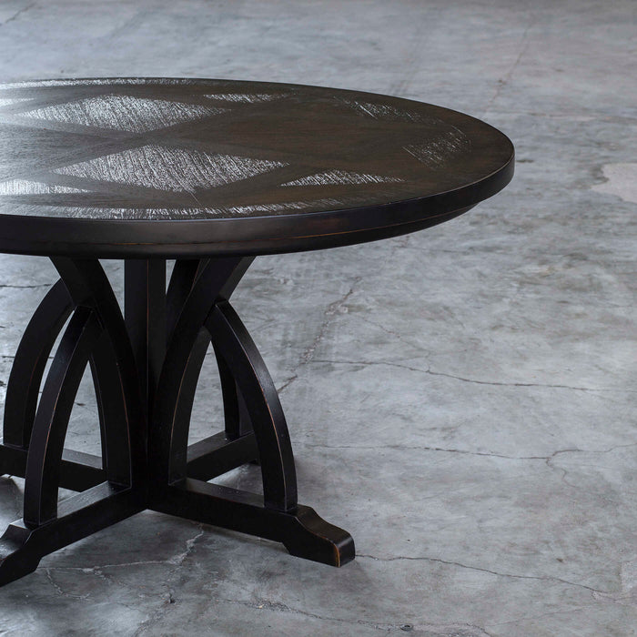 Maiva Dining Table Weathered Black-Furniture-Uttermost-Lighting Design Store