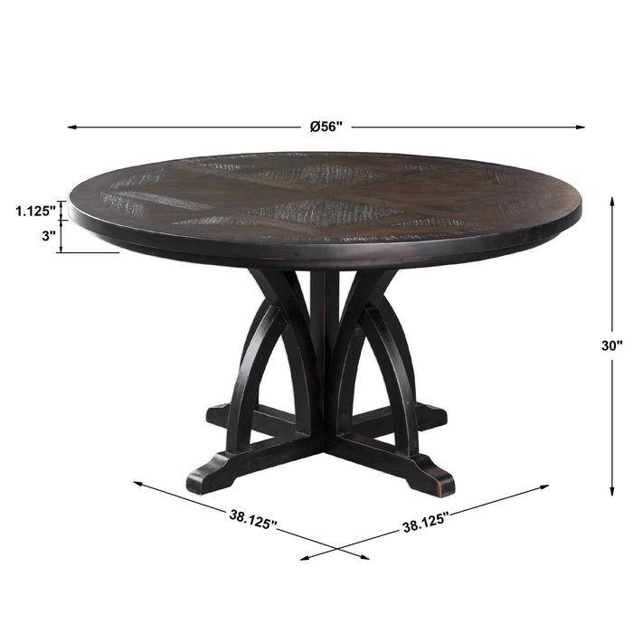 Maiva Dining Table Weathered Black-Furniture-Uttermost-Lighting Design Store