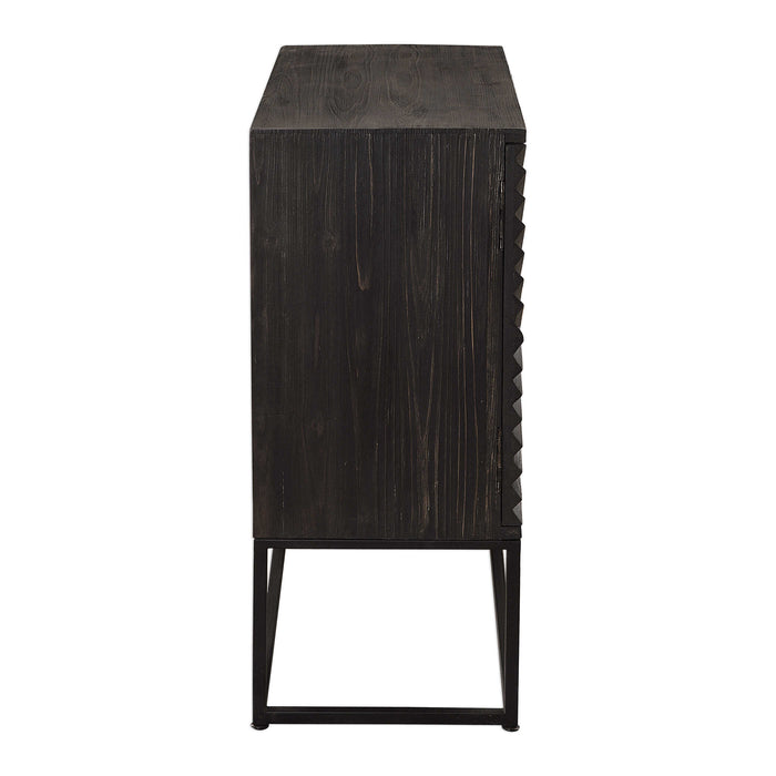 Zadie Cabinet Black Steel-Furniture-Uttermost-Lighting Design Store