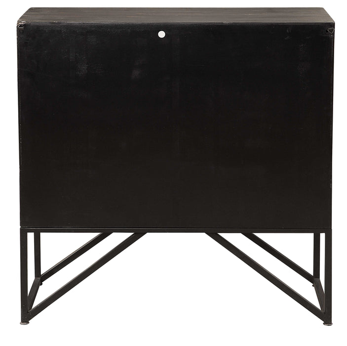 Zadie Cabinet Black Steel-Furniture-Uttermost-Lighting Design Store