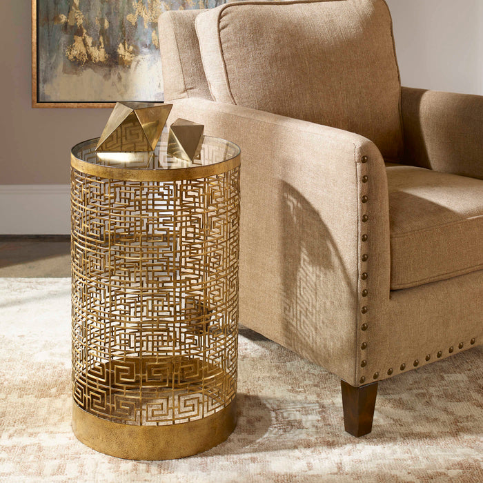 Algernon Accent Table Antiqued Gold-Furniture-Uttermost-Lighting Design Store