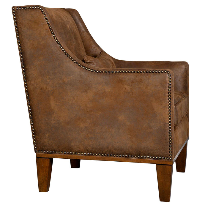 Clay Arm Chair Antiqued Brass-Furniture-Uttermost-Lighting Design Store
