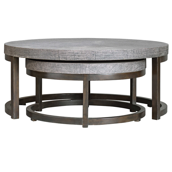 Aiyara Nesting Tables, Set/2 Rubbed Black Coffee-Furniture-Uttermost-Lighting Design Store