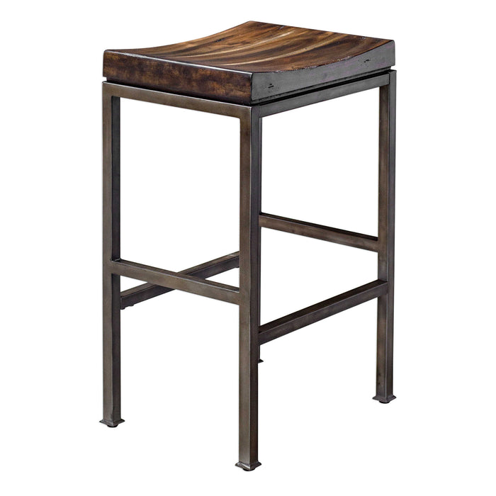 Beck Bar Stool Brushed Steel-Furniture-Uttermost-Lighting Design Store