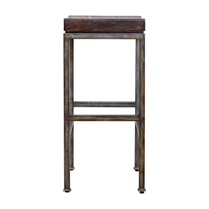 Beck Bar Stool Brushed Steel-Furniture-Uttermost-Lighting Design Store
