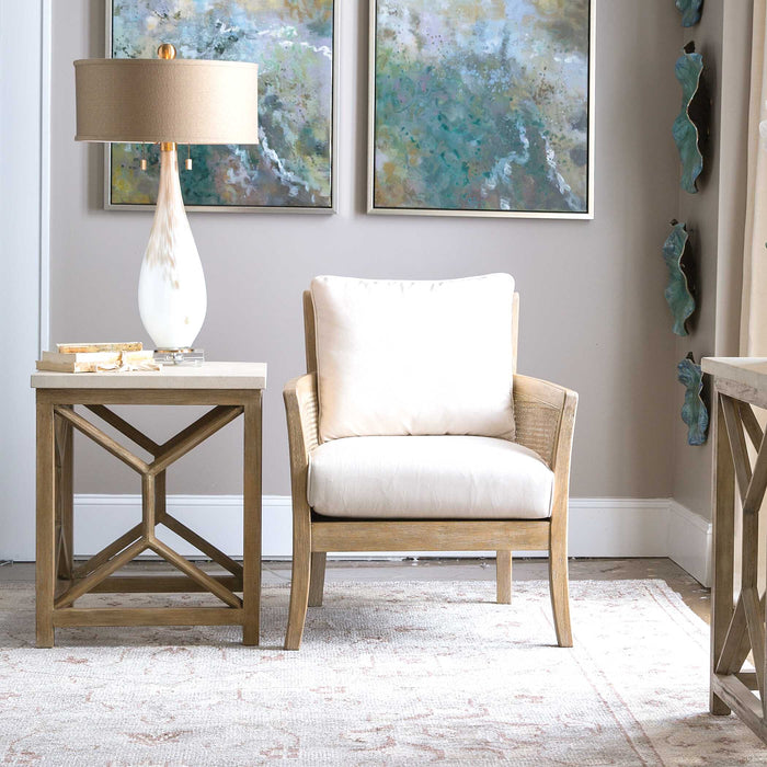 Catali End Table Natural Stone-Furniture-Uttermost-Lighting Design Store