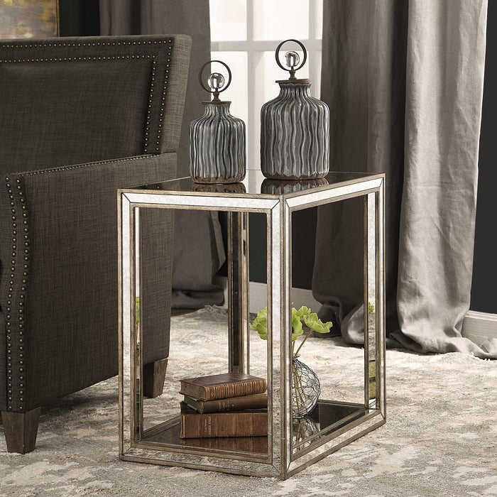 Julie End Table Burnished Antique Gold-Furniture-Uttermost-Lighting Design Store