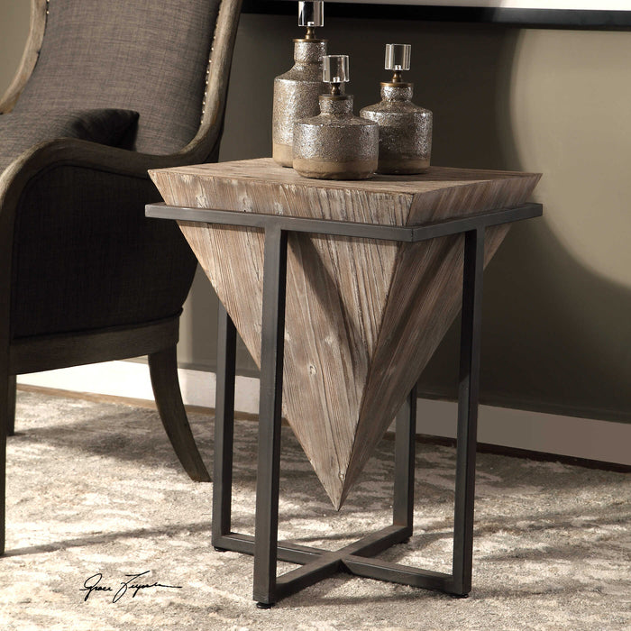 Bertrand Accent Table Aged Black-Furniture-Uttermost-Lighting Design Store