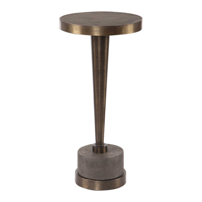Masika Accent Table Oxidized Bronze Steel-Furniture-Uttermost-Lighting Design Store