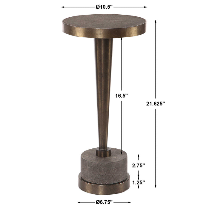 Masika Accent Table Oxidized Bronze Steel-Furniture-Uttermost-Lighting Design Store