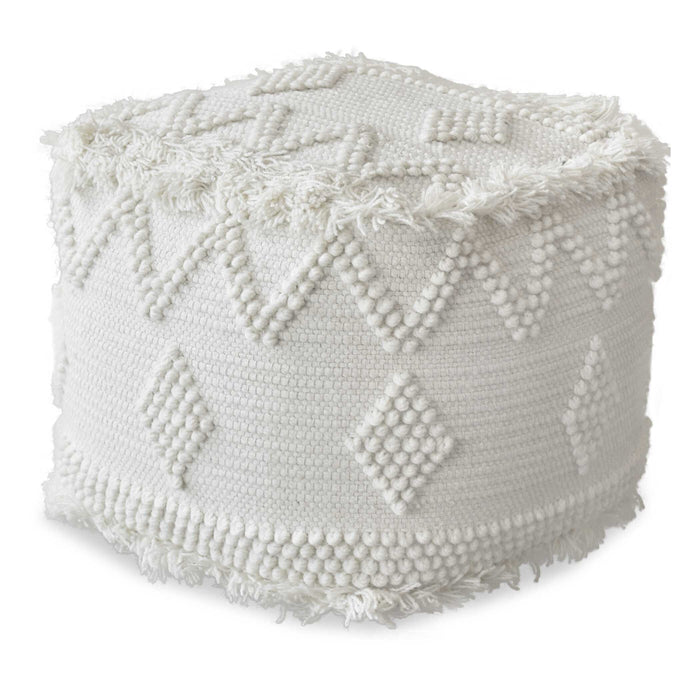 Uriah Pouf Soft Ivory-Furniture-Uttermost-Lighting Design Store