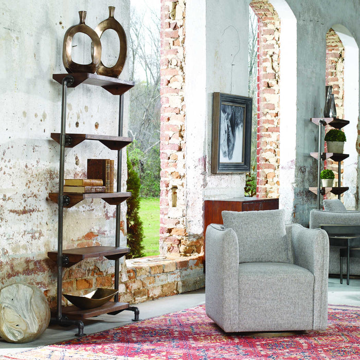 Rhordyn Etagere Aged Gunmetal-Furniture-Uttermost-Lighting Design Store