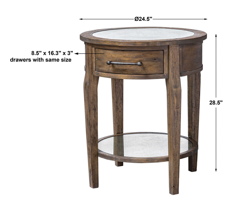 Raelynn Table Weathered Pecan With A Gray Wash-Furniture-Uttermost-Lighting Design Store