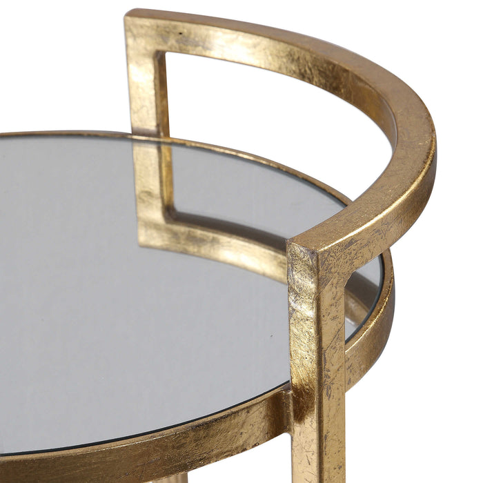 Cailin Accent Table Bright Gold Leaf-Furniture-Uttermost-Lighting Design Store