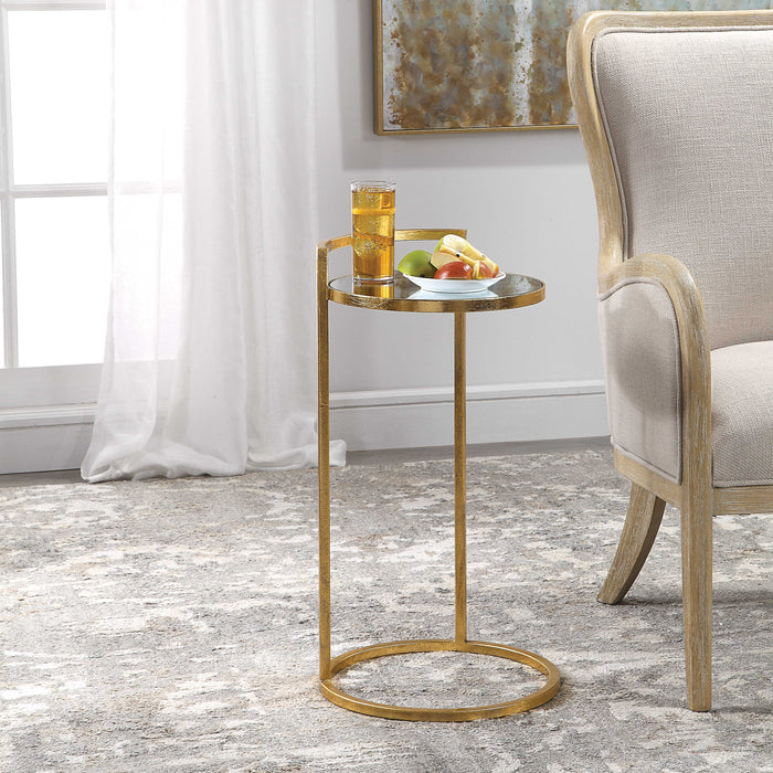 Cailin Accent Table Bright Gold Leaf-Furniture-Uttermost-Lighting Design Store