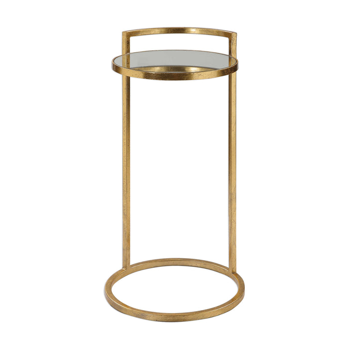 Cailin Accent Table Bright Gold Leaf-Furniture-Uttermost-Lighting Design Store