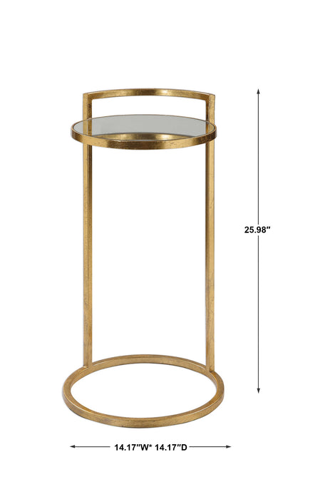 Cailin Accent Table Bright Gold Leaf-Furniture-Uttermost-Lighting Design Store