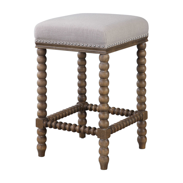 Pryce Counter Stool Light Walnut-Furniture-Uttermost-Lighting Design Store