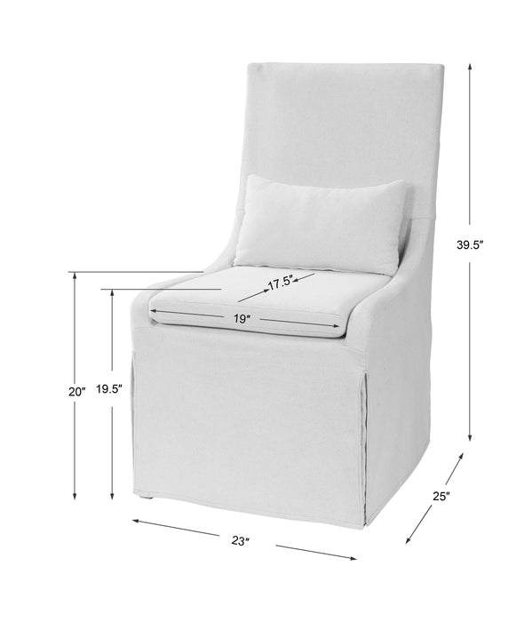 Coley Arm Chair Off White Linen-Furniture-Uttermost-Lighting Design Store