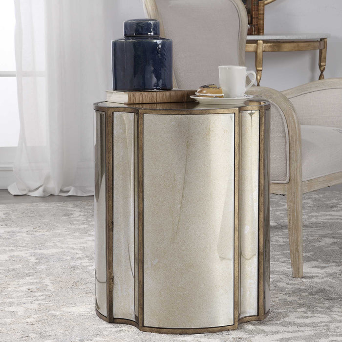 Harlow Accent Table Antique Brass-Furniture-Uttermost-Lighting Design Store