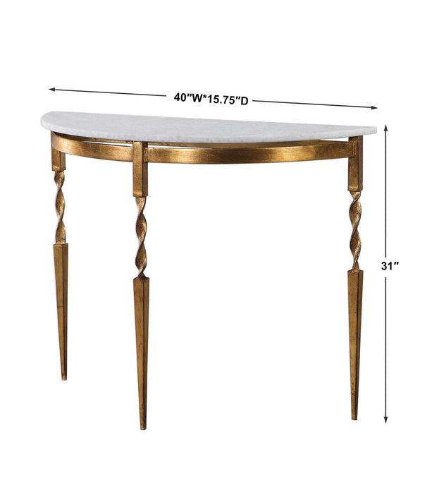 Imelda Console Table Antiqued Gold-Furniture-Uttermost-Lighting Design Store