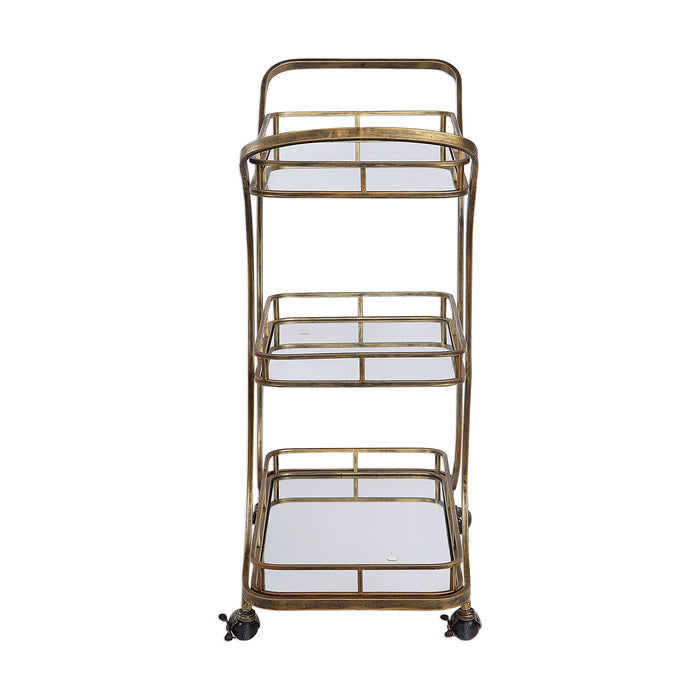 Stassi Serving Cart Antiqued Gold-Furniture-Uttermost-Lighting Design Store