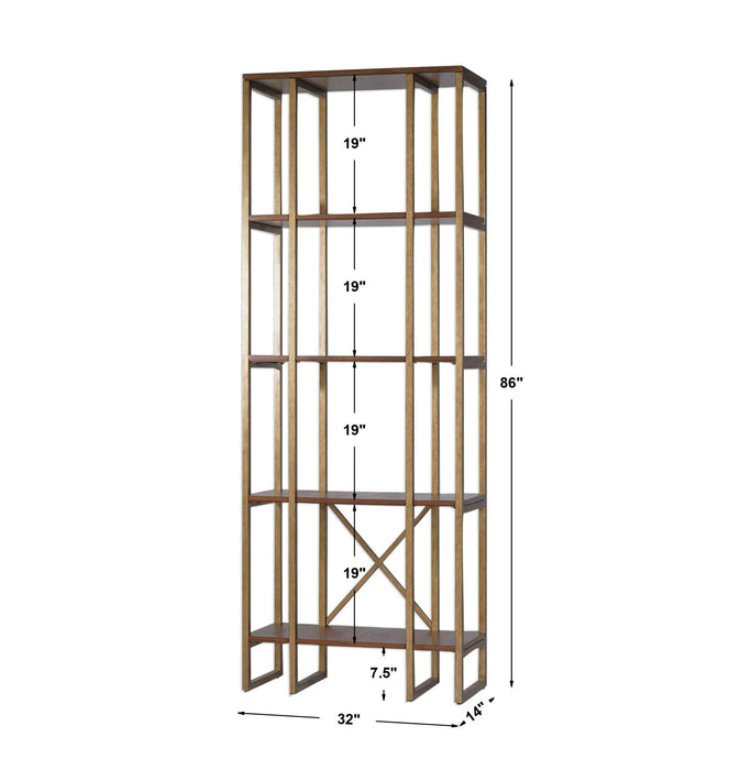 Karishma Etagere Brushed Antique Gold-Furniture-Uttermost-Lighting Design Store