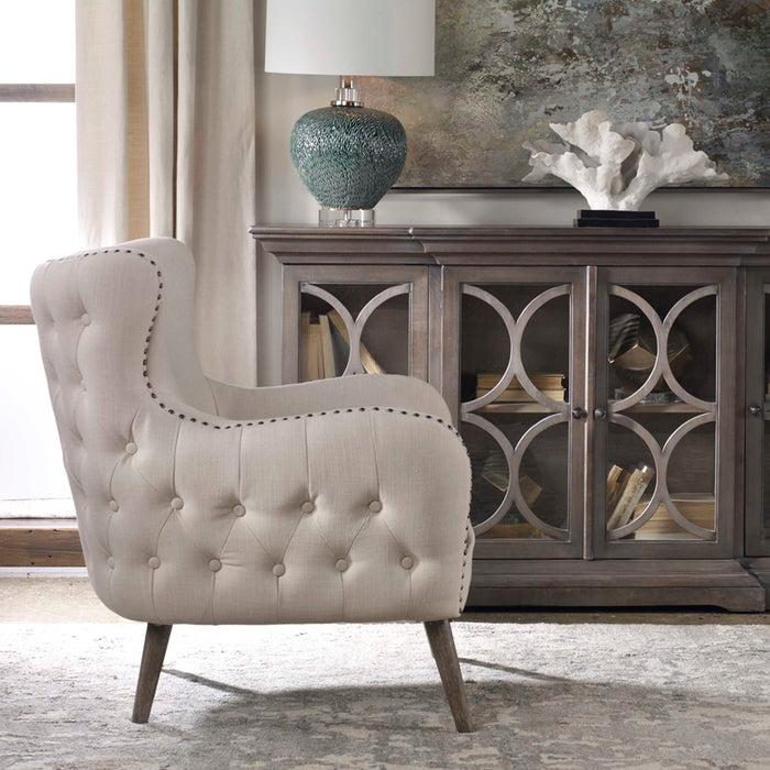 Donya Accent Chair Antique Bronze-Furniture-Uttermost-Lighting Design Store