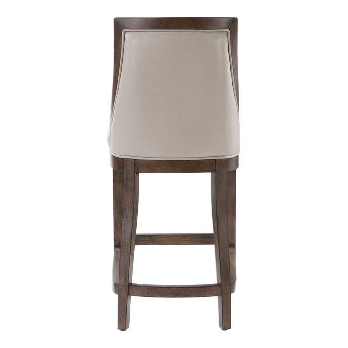 Purcell Counter Stool Smooth Walnut-Furniture-Uttermost-Lighting Design Store