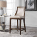 Purcell Counter Stool Smooth Walnut-Furniture-Uttermost-Lighting Design Store