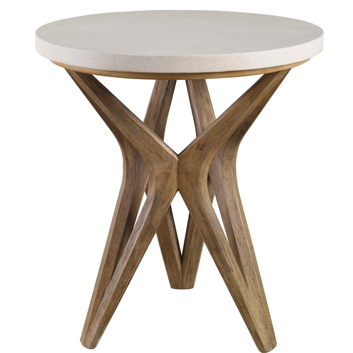 Marnie Accent Table Mixed Woods With An Natural Ivory-Furniture-Uttermost-Lighting Design Store