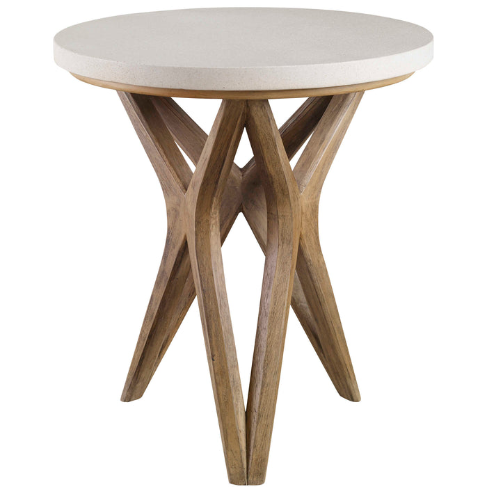 Marnie Accent Table Mixed Woods With An Natural Ivory-Furniture-Uttermost-Lighting Design Store