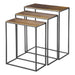 Coreene Nesting Tables, Set/3 Aged Black Iron-Furniture-Uttermost-Lighting Design Store