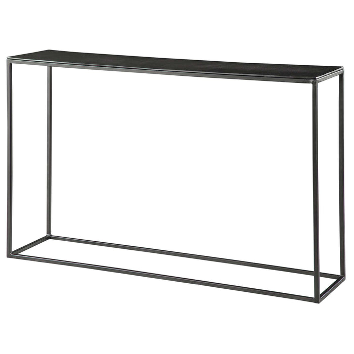 Coreene Console Table Aged Black Iron-Furniture-Uttermost-Lighting Design Store