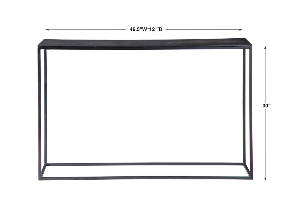 Coreene Console Table Aged Black Iron-Furniture-Uttermost-Lighting Design Store