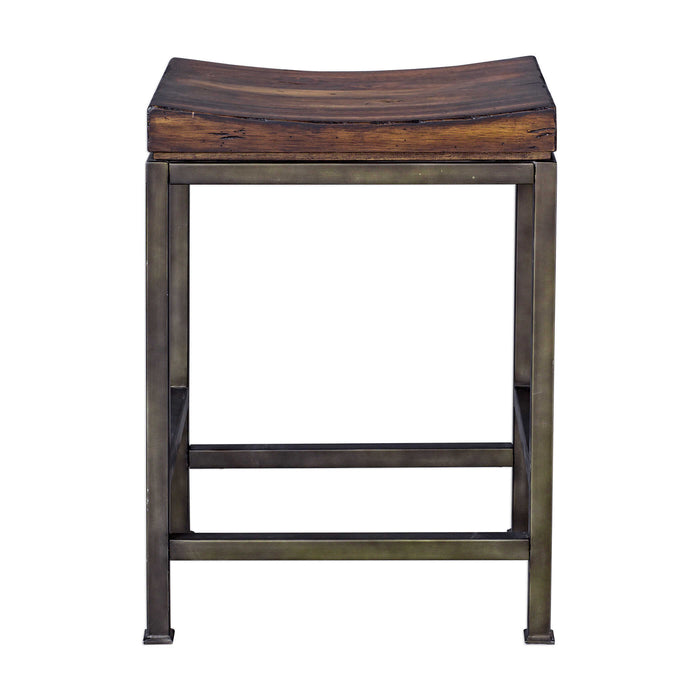 Beck Counter Stool Dark Walnut-Furniture-Uttermost-Lighting Design Store