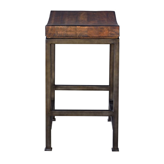 Beck Counter Stool Dark Walnut-Furniture-Uttermost-Lighting Design Store