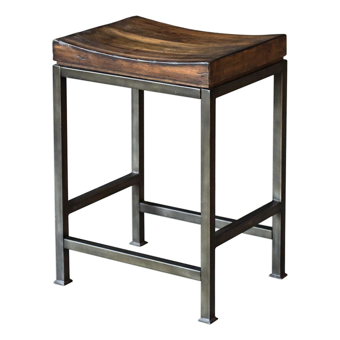 Beck Counter Stool Dark Walnut-Furniture-Uttermost-Lighting Design Store