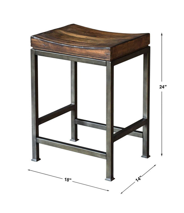 Beck Counter Stool Dark Walnut-Furniture-Uttermost-Lighting Design Store