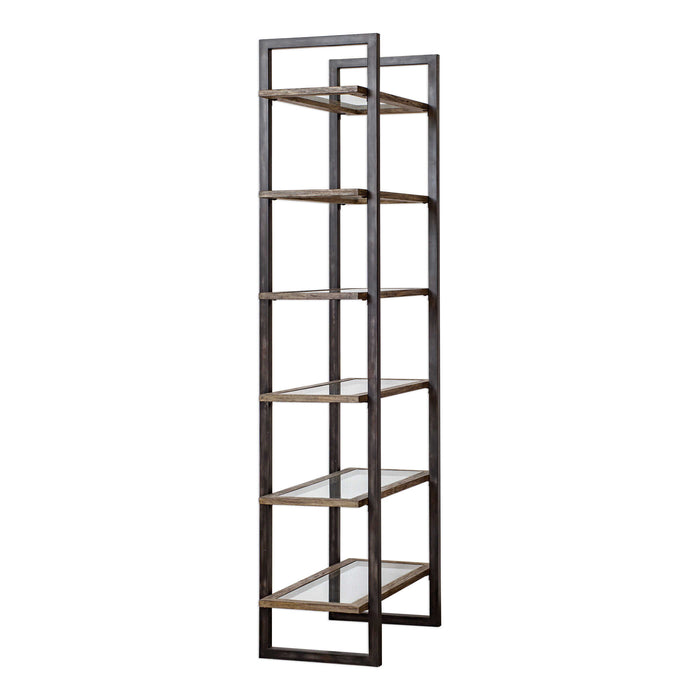 Olwyn Etagere Aged Steel-Furniture-Uttermost-Lighting Design Store