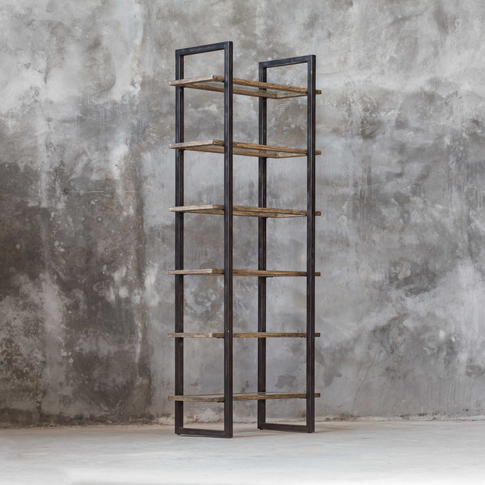 Olwyn Etagere Aged Steel-Furniture-Uttermost-Lighting Design Store