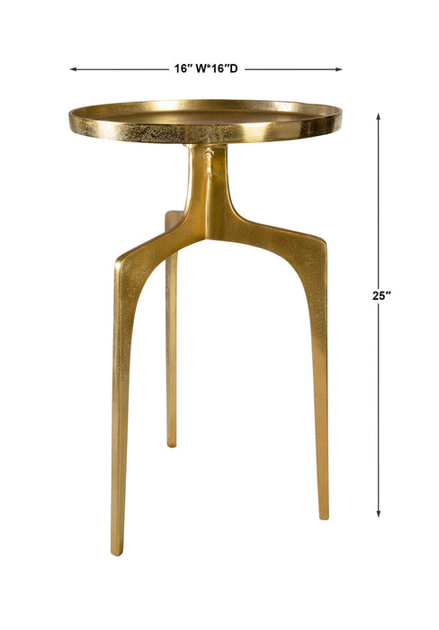Kenna Accent Table Textured Soft Gold-Furniture-Uttermost-Lighting Design Store